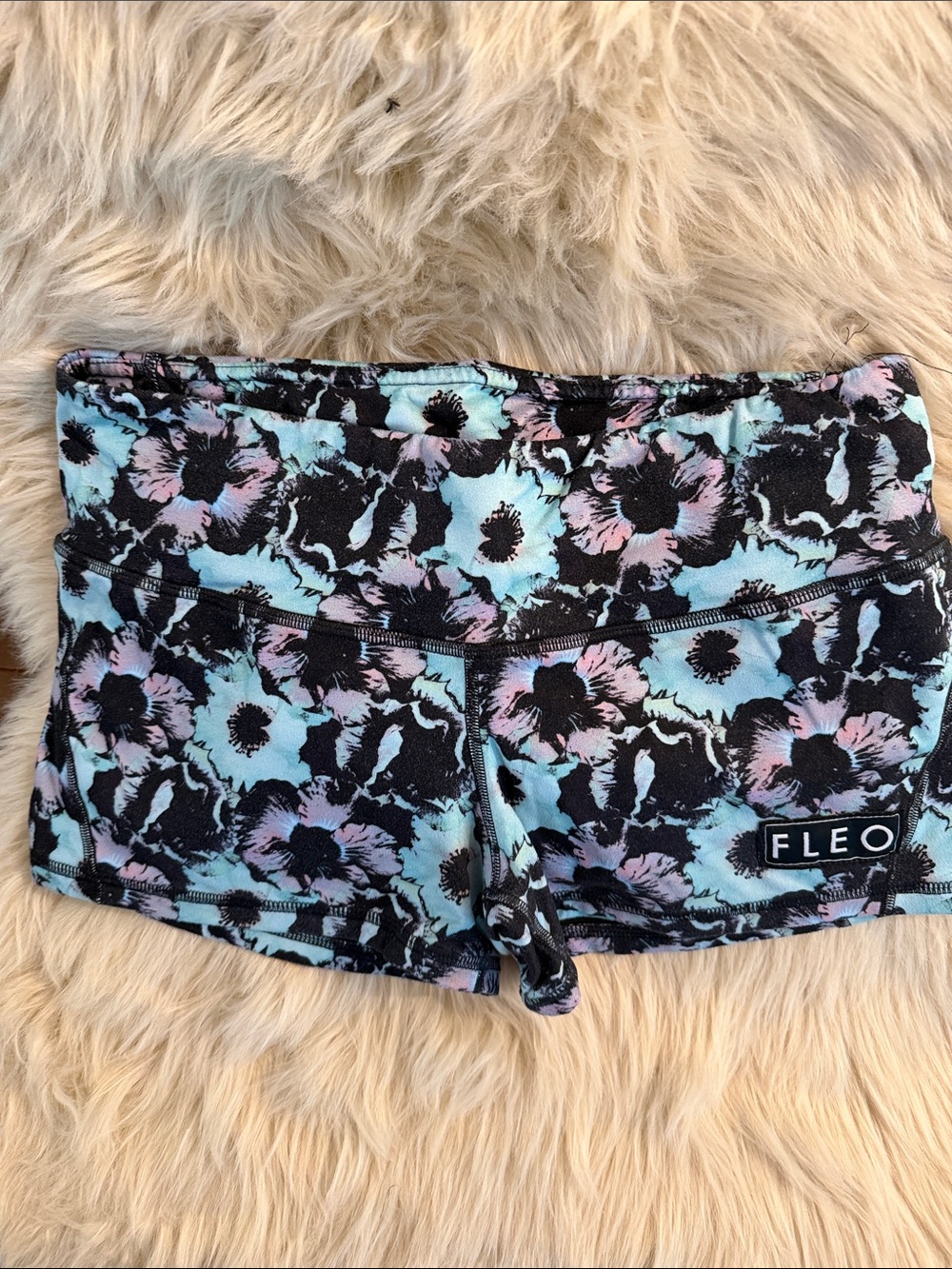 Fleo Women's Floral Shorts in Aqua and Pink